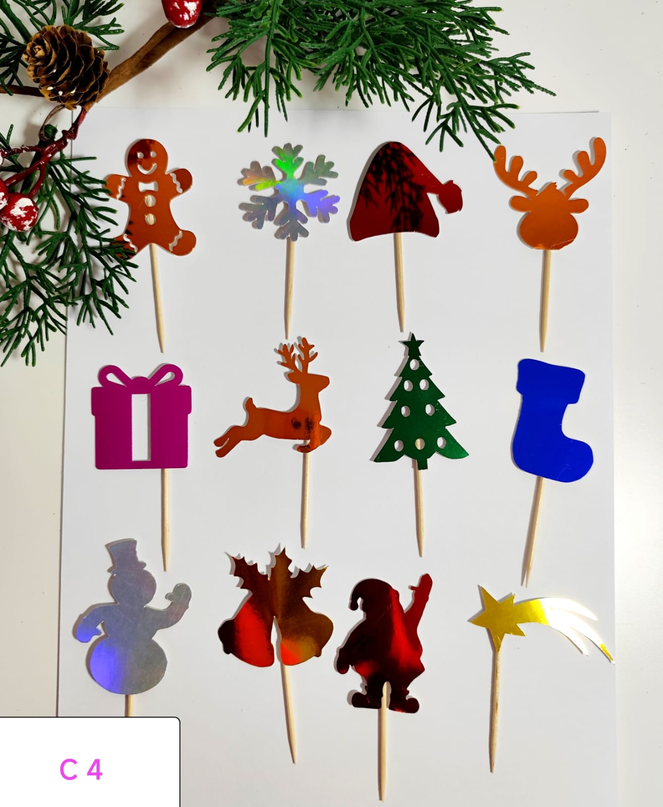 Paquete de figuras navideñas para cupcakes 1