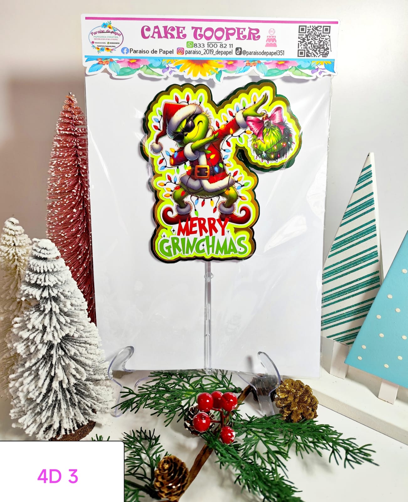 Cake topper 4D con luz integrada 3