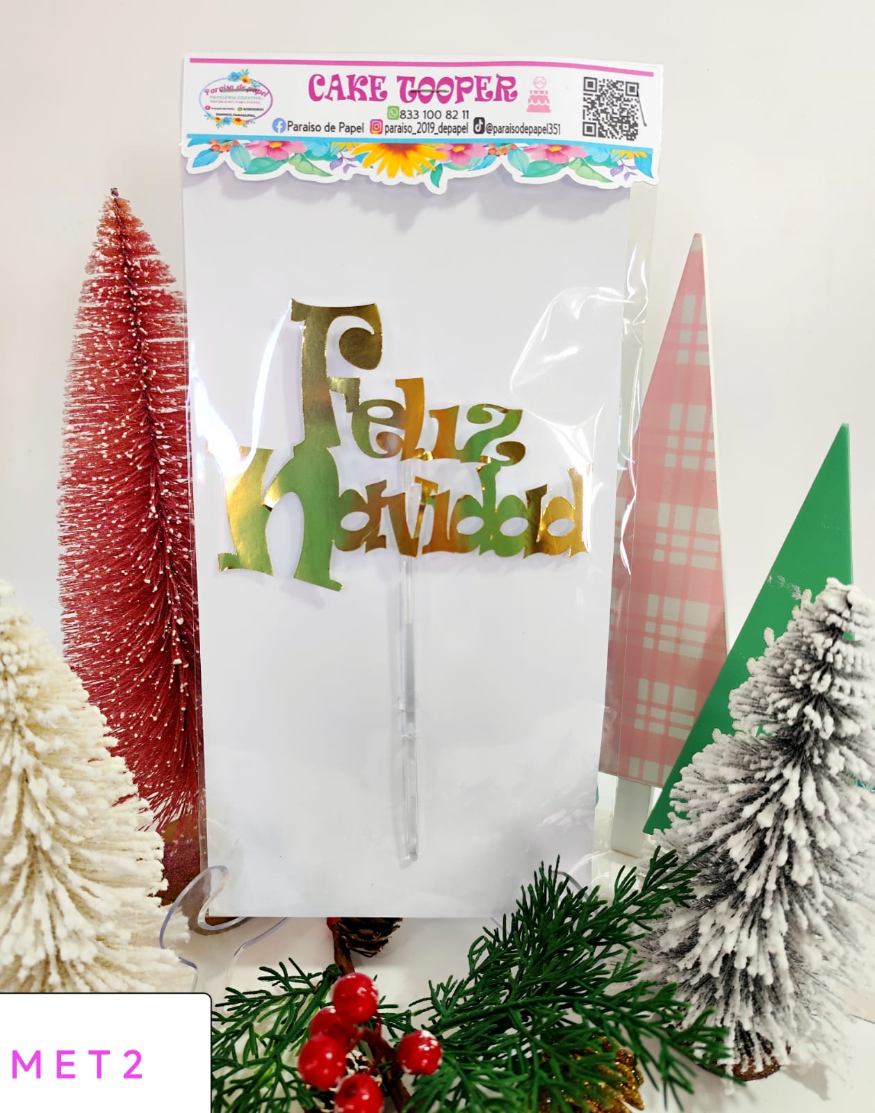 Cake topper metalizado individual 2