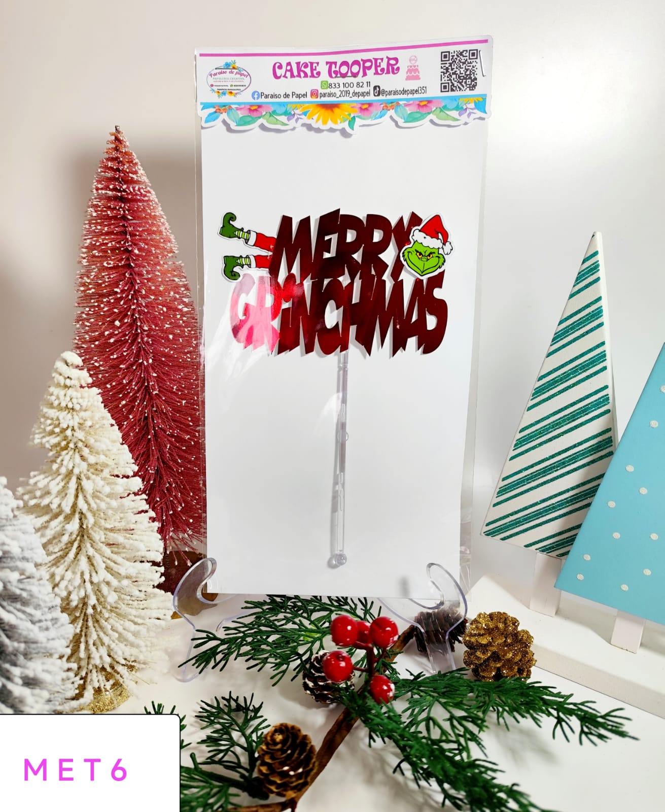 Cake topper metalizado individual 6