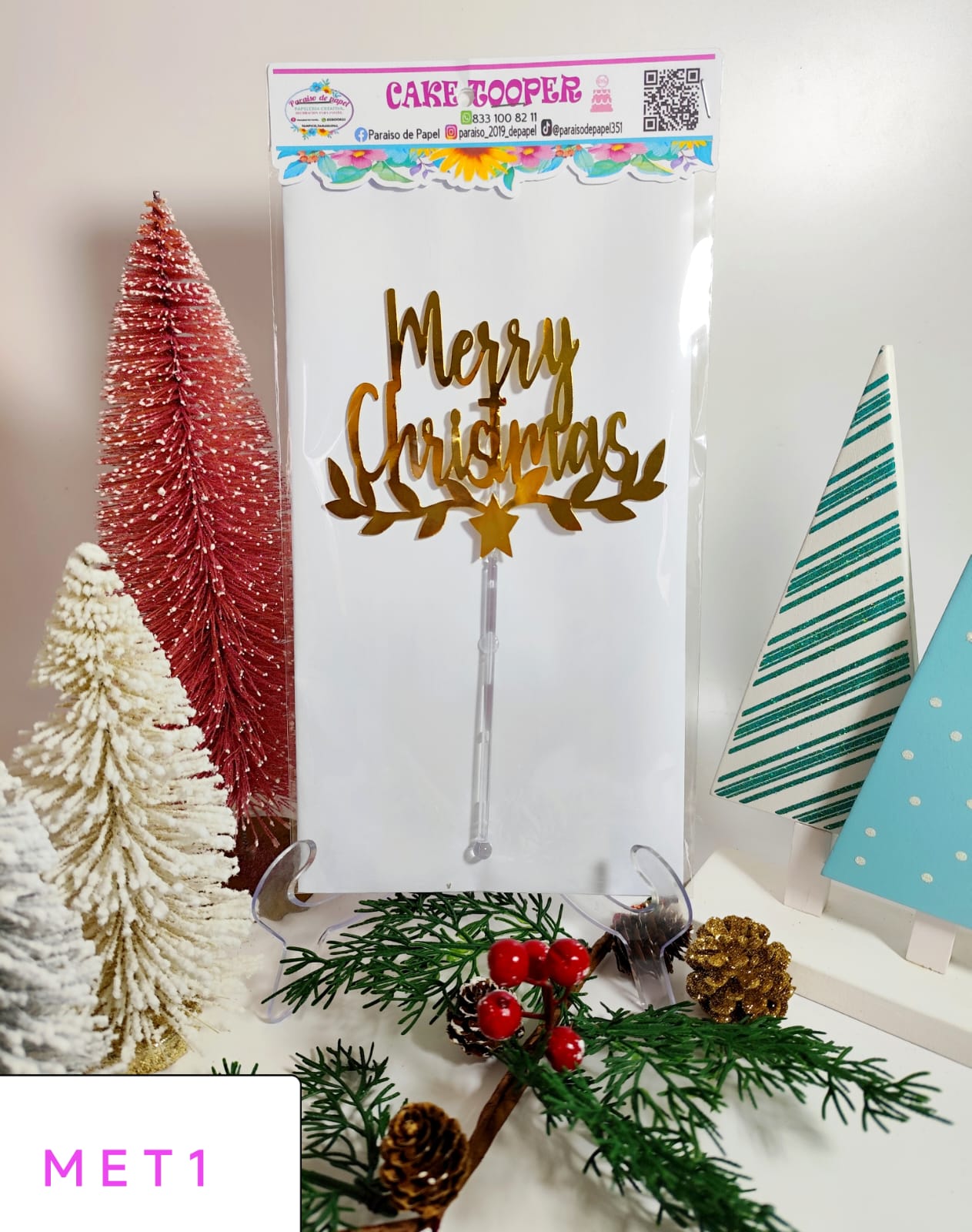 Cake topper metalizado individual 1