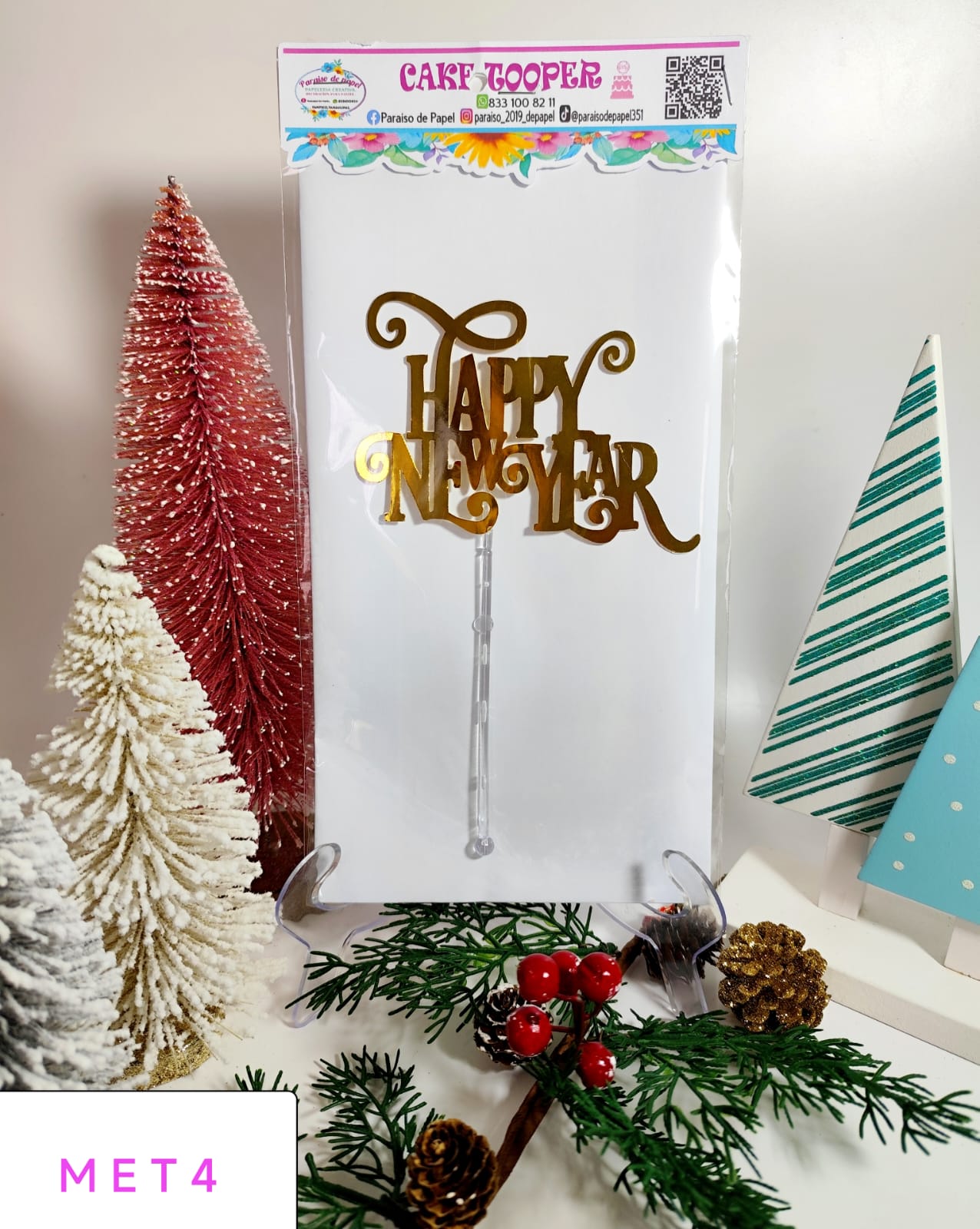 Cake topper metalizado individual 4